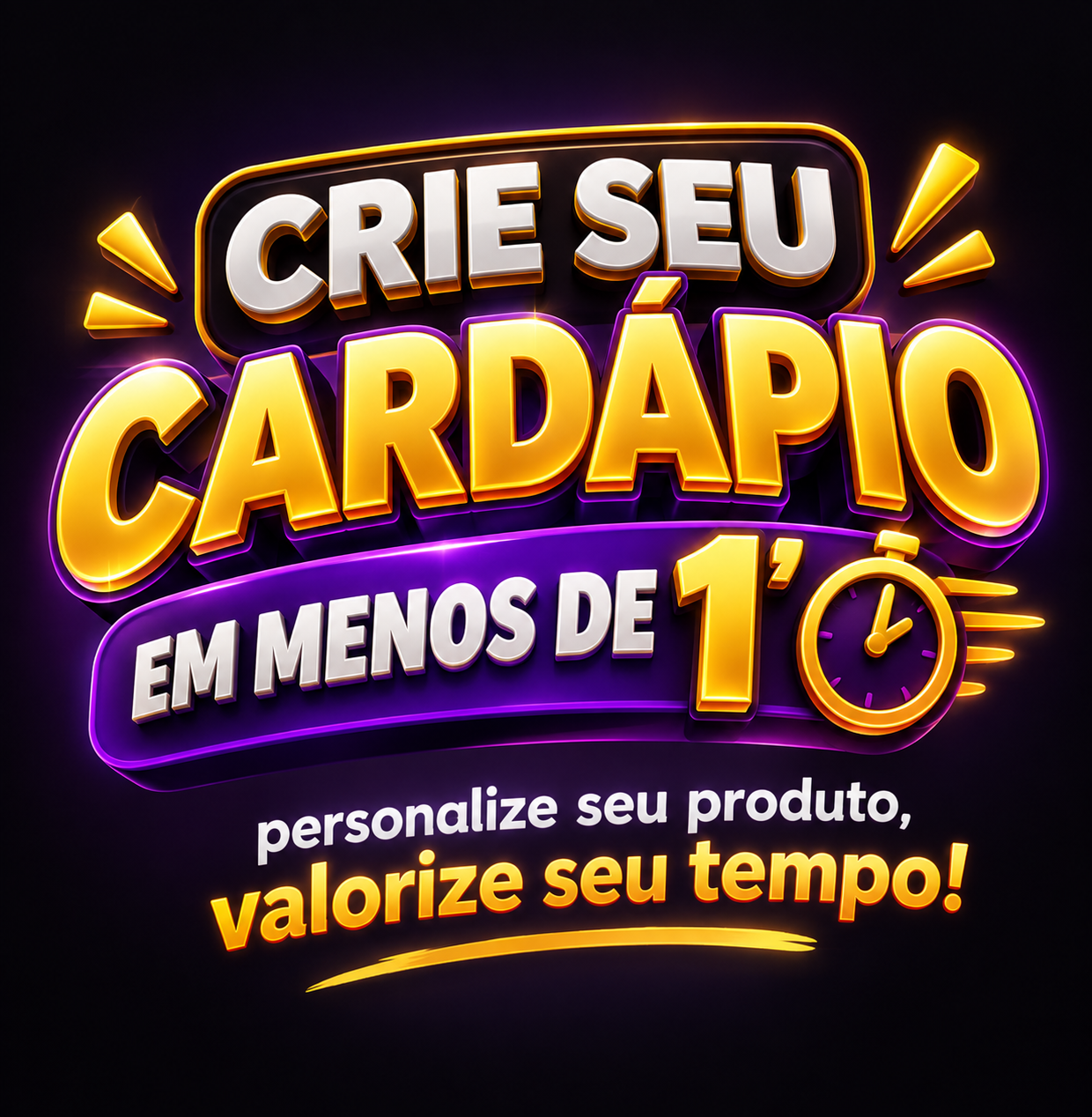 Crie seu cardápio em menos de 1 minuto